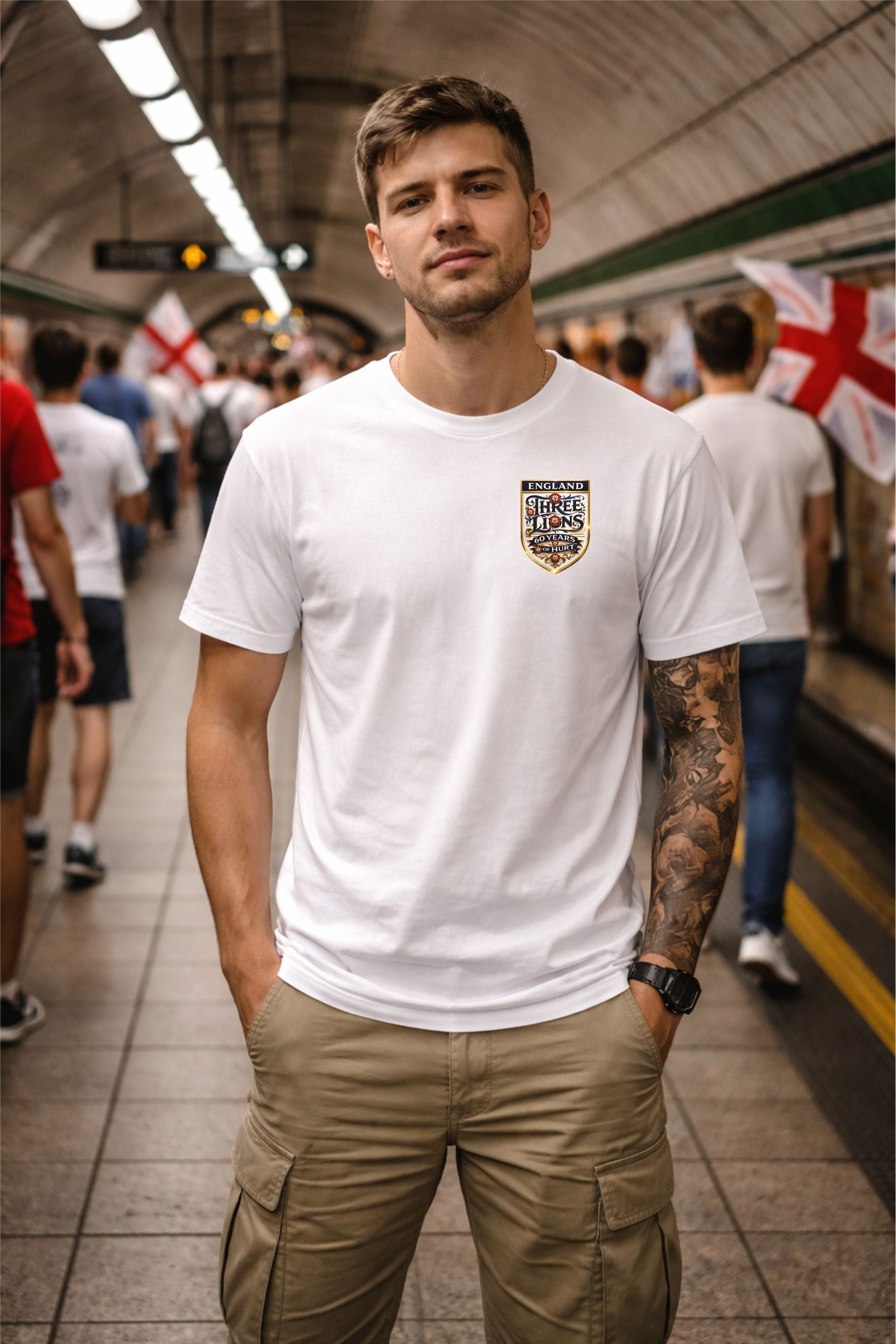 60 Years of Hurt Unisex Crew Neck T-Shirt - Three Lions England