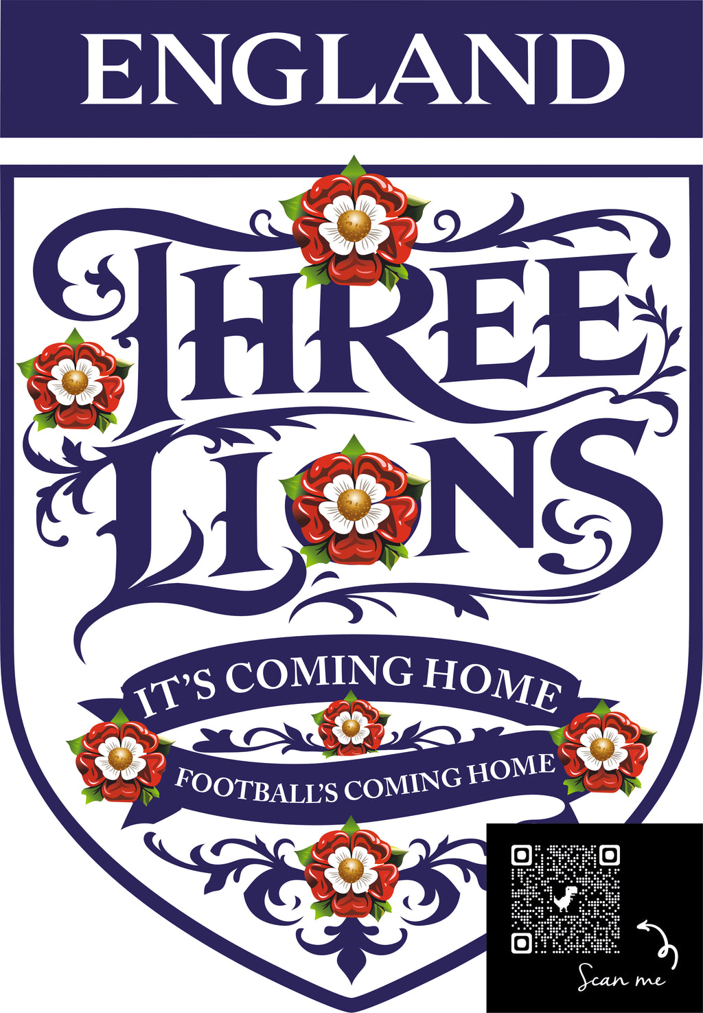 Blue Crest Unisex T-Shirt - England Three Lions