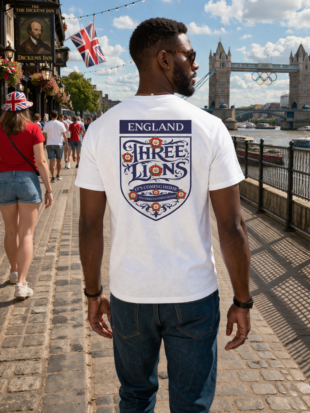 Blue Crest Unisex T-Shirt - England Three Lions